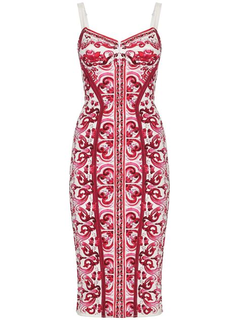 dolce & gabbana majolica-print corset dress